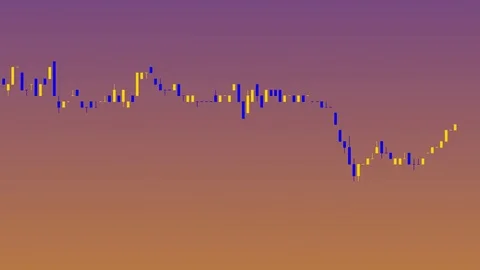 Candlestick chart on color background of stock market investment trade. Stock Footage 83421565