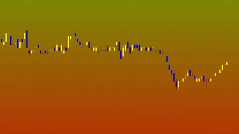 Candlestick chart on color background of stock market investment trade. Stock Footage 83421776