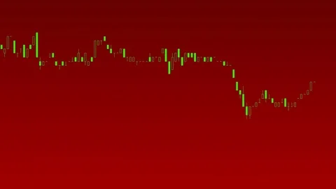 Candlestick chart on color background of stock market investment trade. Stock Footage 83422020