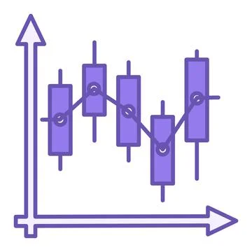 Candlestick Chart Color Icon. Vector Illustration. Chart and Japanese Candl.. Stock Illustration