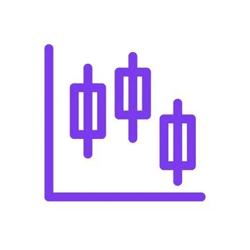 Candlestick Chart Color Line Icon Editable Stroke Vector Symbol Stock Illustration