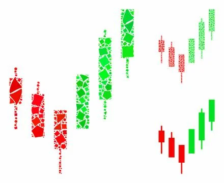 Candlestick chart Composition Icon of Joggly Pieces Illustrazione stock