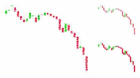 Candlestick chart down Composition Icon of Humpy Elements Stock Illustration