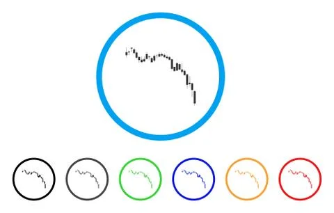 Candlestick Chart Down Rounded Icon Stock Illustration