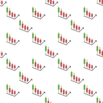 Candlestick Chart Element vector Margin Trading seamless pattern Stock Illustration