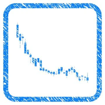 Candlestick Chart Falling Slowdown Framed Stamp Stockillustratie