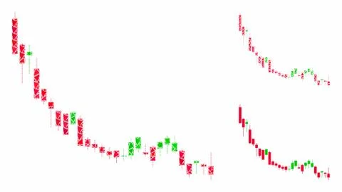 Candlestick chart falling slowdown Mosaic Icon of Tremulant Items Illustrazione stock