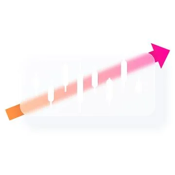 Candlestick chart graph with glassmorphism effect, vector blur button trading 스톡 일러스트