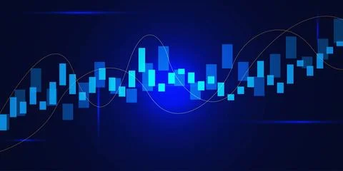 Candlestick chart graph for stock market, financial investment, Stock Illustration