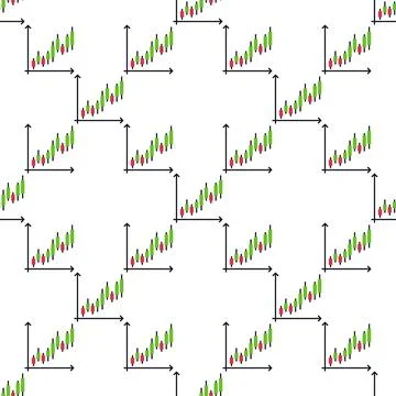 Candlestick Chart with Green and Red Bars vector Trading and Investment sea.. Stock Illustration