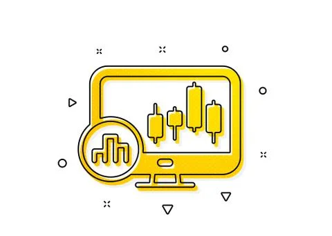Candlestick chart icon. Analytics graph sign. Vector Illustrazione stock