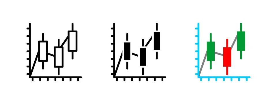 Candlestick chart icon. Bar graph vector illustration. Financial stock mark.. 스톡 일러스트