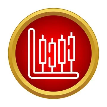 Candlestick chart icon representing financial market analysis Stockillustratie