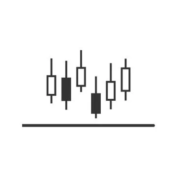 Candlestick chart icon. Vector illustration, flat design. Stock Illustration