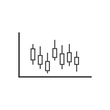 Candlestick chart icon. Vector illustration, flat design. 스톡 일러스트