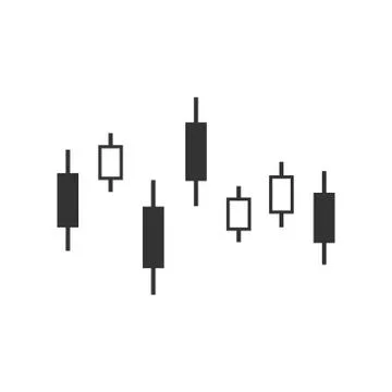 Candlestick chart icon. Vector illustration, flat design. Illustrazione stock