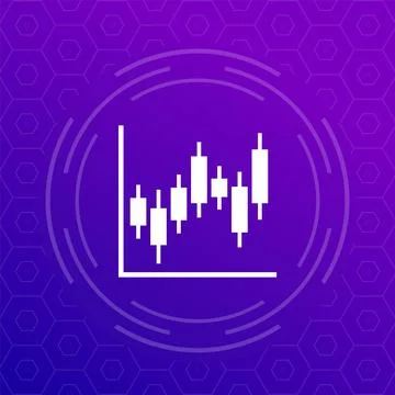 Candlestick chart icon for web Illustrazione stock
