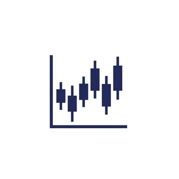 Candlestick chart icon on white 스톡 일러스트