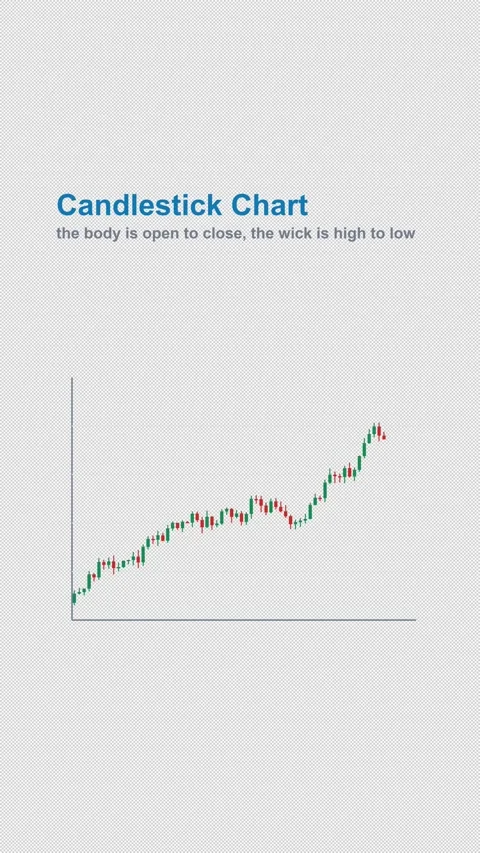 Candlestick Chart Labeled Stock Chart Animation Alpha 4K Vertical 9x16 Light 스톡 동영상 339633538