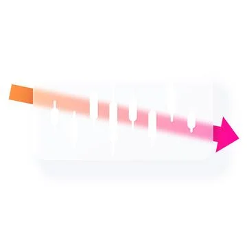 Candlestick chart line graph with glassmorphism effect, vector blur button Stock Illustration