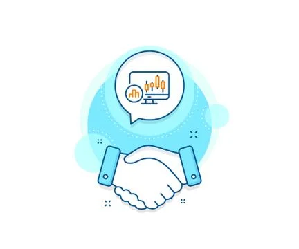 Candlestick chart line icon. Analytics graph sign. Vector 库存插图