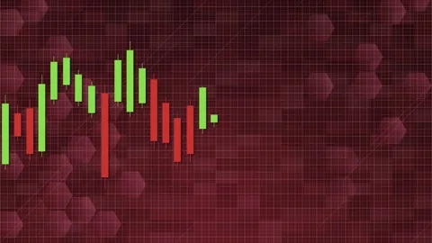 Candlestick chart motion graphic showing stock market trading data with red.. Stock Footage 332987257
