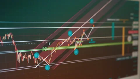 Candlestick Chart of Movement of Cryptocurrency on Screen of a Monitor PC. Zoom Stock Footage 164237869