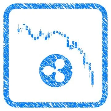 Candlestick Chart Ripple Fall Framed Stamp イラスト素材