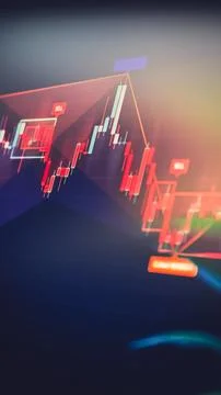 Candlestick Chart with Rounded Top and Sell Signal 写真素材