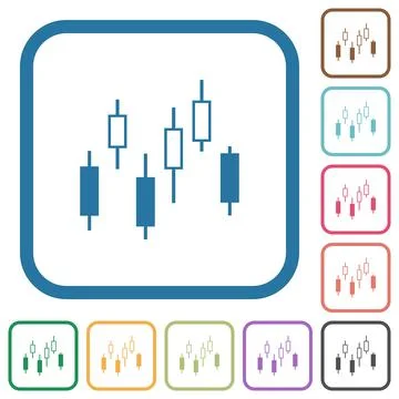Candlestick chart simple icons Stock Illustration