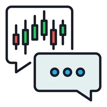 Candlestick Chart in Speech Bubble vector colored icon or sign Ilustração Stock