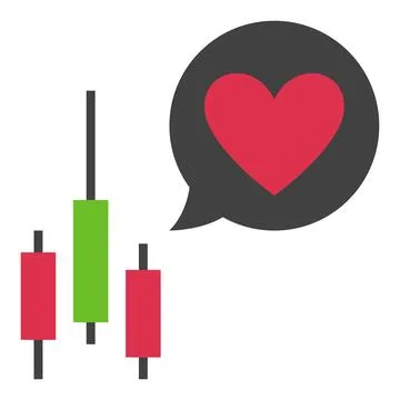 Candlestick Chart with Speech Bubble vector icon or logo element Stock Illustration