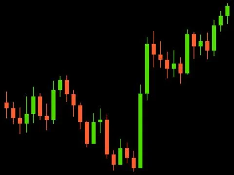 Candlestick chart of trading on the stock exchange. Trading cryptocurrency,.. イラスト素材