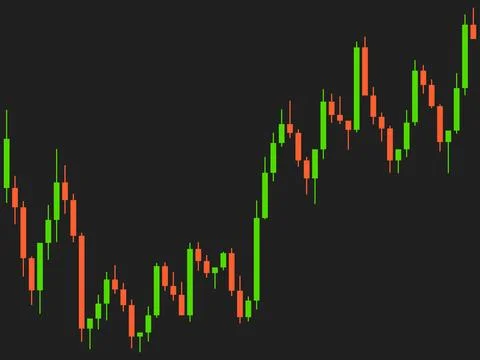Candlestick chart of trading on the stock exchange. Trading cryptocurrency,.. イラスト素材
