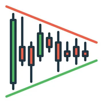 Candlestick chart Triangle figure vector Crypto Trading colored icon or log.. Illustrazione stock
