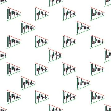 Candlestick chart Triangle figure vector Crypto Trading colored seamless pa.. Illustrazione stock