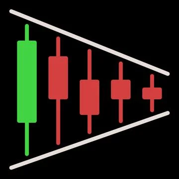 Candlestick Chart in Triangle vector Margin Trading colored icon or symbol Illustrazione stock