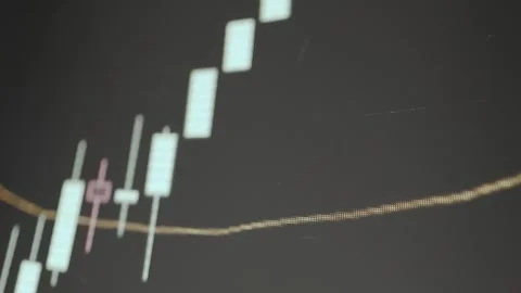 Candlestick chart used in financial markets to track price movements Stock Footage 331148435