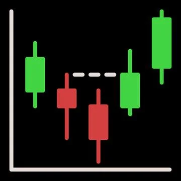 Candlestick Chart vector Crypto Trading colored icon or symbol Stock Illustration