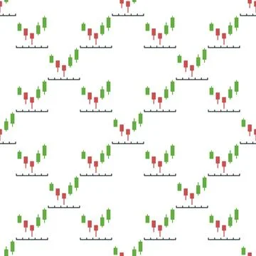 Candlestick Chart vector Crypto Trading and Price Action seamless pattern Illustrazione stock