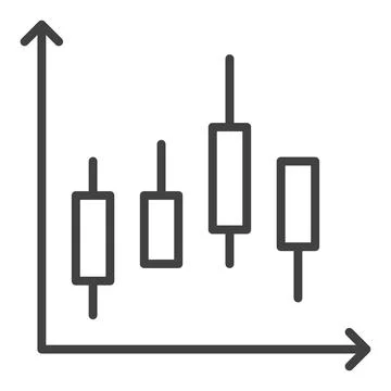 Candlestick Chart vector Market Data outline minimal icon or design element Stock Illustration