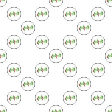 Candlestick Chart vector Online Trading circle shaped seamless pattern in t.. Stock Illustration