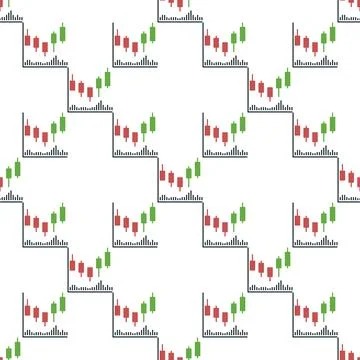 Candlestick Chart vector Professional Financial Trading seamless pattern Stock Illustration