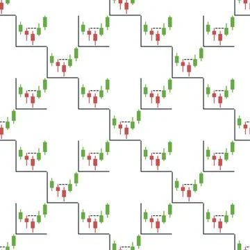 Candlestick Chart vector Stock Market Trading seamless pattern Stock Illustration
