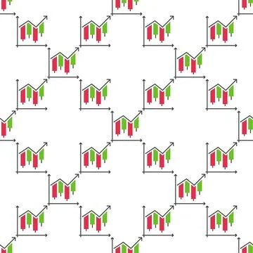 Candlestick Chart vector Trading and Investment seamless pattern Stock Illustration