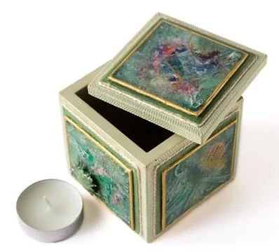 Candlestick cube with tea candle Stock Photos