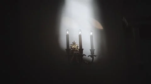 Candlestick In A Dark Room Stock-Footage 62833967