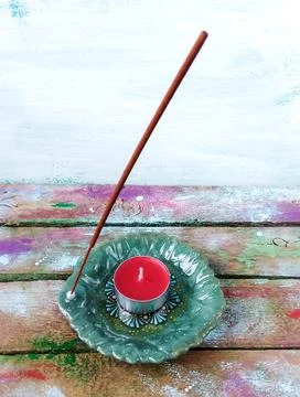 Candlestick with dot painting Stock Photos