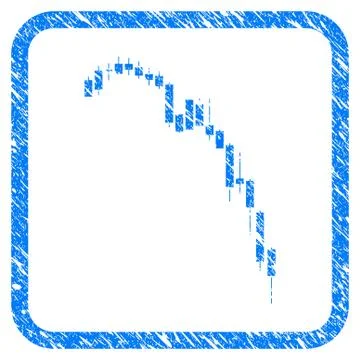 Candlestick Falling Acceleration Chart Framed Stamp Illustrazione stock