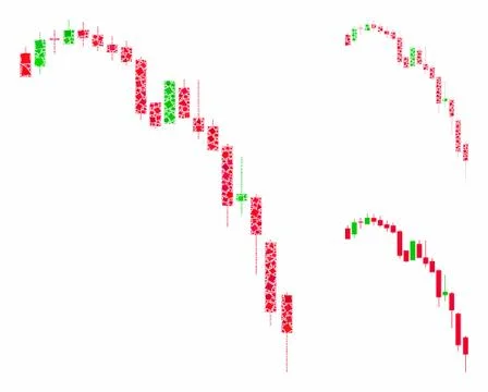 Candlestick falling acceleration chart Mosaic Icon of Humpy Items Illustrazione stock